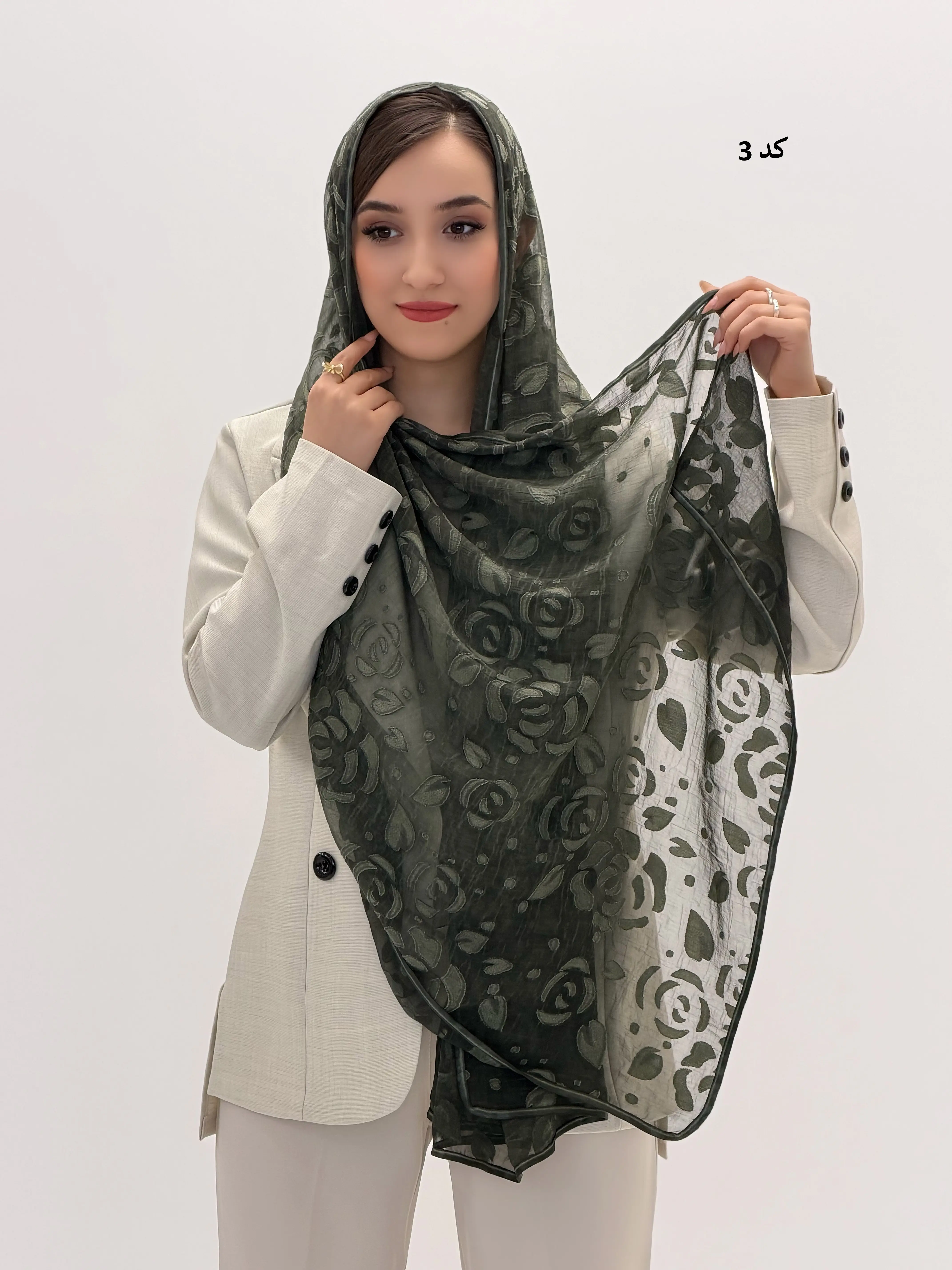 4165-شال حریر شکوفه